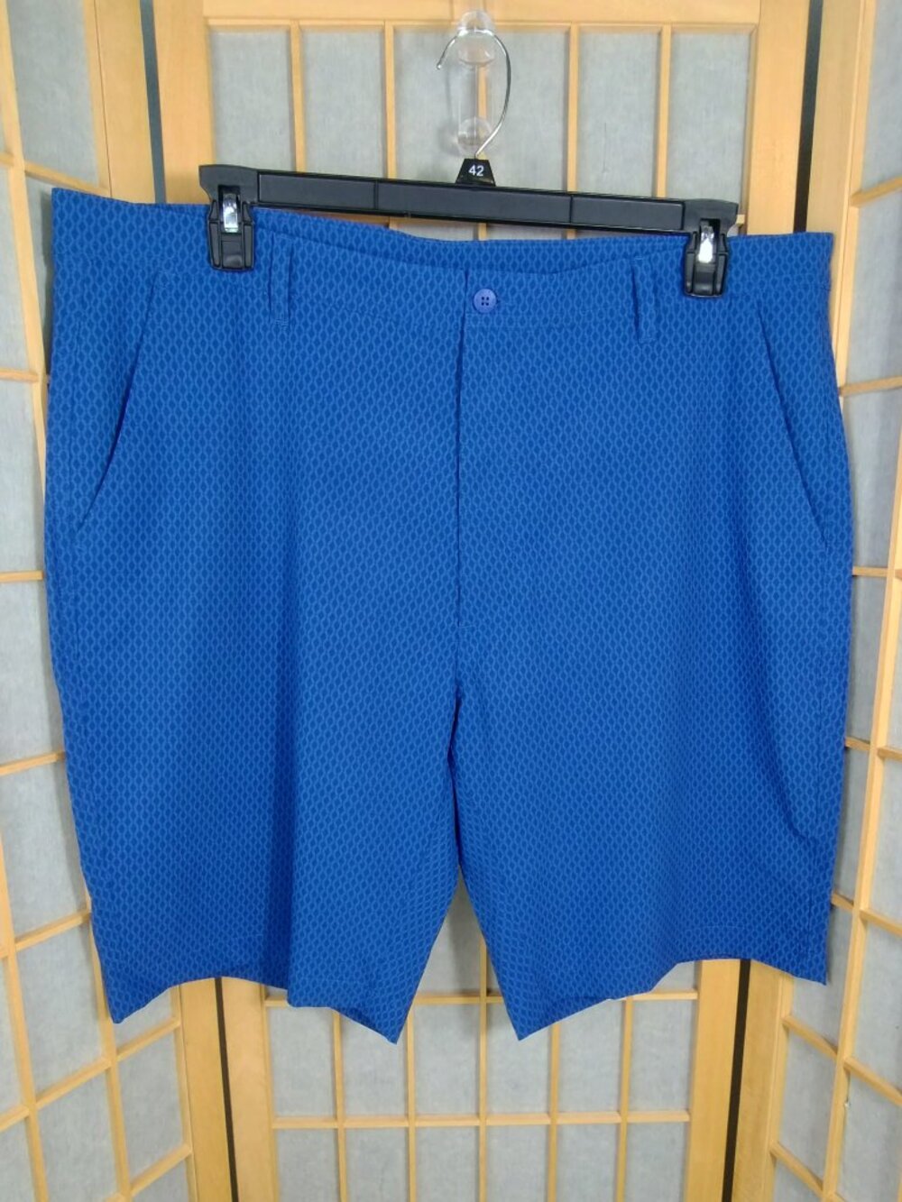 Footjoy Geometric Pattern Blue Performance Golf Shorts Size 40